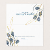 Eucalyptus Golden Garden Flora Trouwtafel Kaarten (Buitenkant ongevouwen)