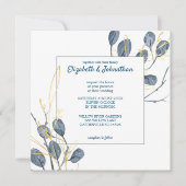 Eucalyptus Golden Garden Floral Wedding Kaart (Voorkant)