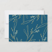 Eucalyptus Golden Garden Floral Wedding RSVP Kaartje (Achterkant)
