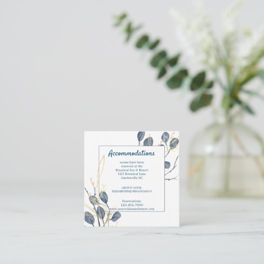 Eucalyptus Golden Garden Trouwaccommodatie Informatiekaartje (Staand voorkant)