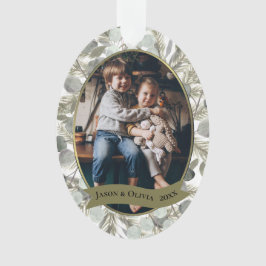 Eucalyptus & Golden Pine Eenvoudige vakantie foto Ornament