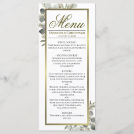 Eucalyptus & Golden Pine Elegante bruiloft Menu