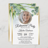 Eucalyptus Goldish Retirement Party Kaart (Voorkant / Achterkant)