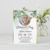 Eucalyptus Goldish Retirement Party Kaart (Staand voorkant)