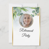 Eucalyptus Goldish Retirement Party Kaart (Achterkant)