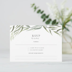 Eucalyptus gom bladeren groen bruiloft RSVP kaartje