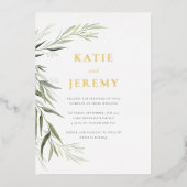 Eucalyptus gom laat groen bruiloft uitnodiging (Voorkant)