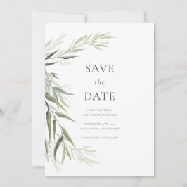 Eucalyptus Gom Leaves Greenery Save the Date Kaart