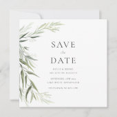 Eucalyptus Gom Leaves Greenery Save the Date Kaart (Voorkant)