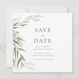 Eucalyptus Gom Leaves Greenery Save the Date Kaart