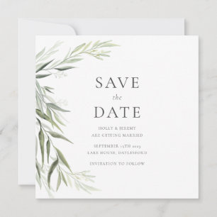 Eucalyptus Gom Leaves Greenery Save the Date Kaart