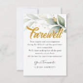 Eucalyptus Goodbye cowerker afscheidskaart Bedankkaart (Voorkant)