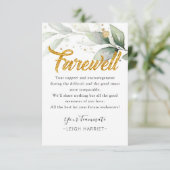 Eucalyptus Goodbye cowerker afscheidskaart Bedankkaart (Staand voorkant)