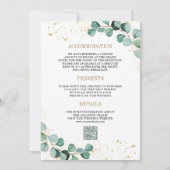 Eucalyptus Goud All in One QR Code Formele Trouwda Kaart (Achterkant)
