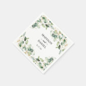Eucalyptus Goud Aquarel Bruiloft Servet (Hoek)