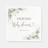 Eucalyptus Goud Baby shower Papier Servet (Voorkant)