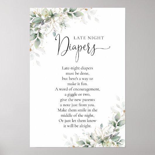 Eucalyptus Goud Baby shower Poster (Voorkant)