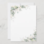 Eucalyptus Goud Bloemen Baby shower Uitnodiging (Achterkant)