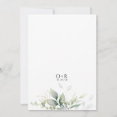 Eucalyptus Goud Bloemen Bruids Douche Uitnodiging (Achterkant)