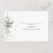 Eucalyptus Goud Bloemen Bruiloft Behuizing Kaart (Achterkant)