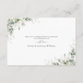Eucalyptus Goud Bloemen Bruiloft Behuizing Kaart (Achterkant)
