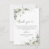 Eucalyptus Goud Bloemen Bruiloft Dank u Kaarten (Voorkant)