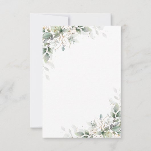 Eucalyptus Goud Bloemen Bruiloft Dank u Kaarten (Achterkant)