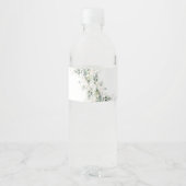 Eucalyptus Goud Bloemen Bruiloft Waterfles Etikett Waterfles Etiket (Achterkant)