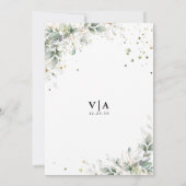 Eucalyptus Goud Bloemen De Nacht Voor Uitnodiging (Achterkant)