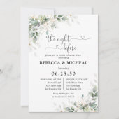 Eucalyptus Goud Bloemen De Nacht Voor Uitnodiging (Voorkant)