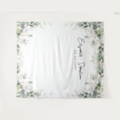 Eucalyptus Goud Bloemen Groen Bruiloft Achtergrond Wandkleed (Voorkant (horizontaal))