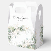 Eucalyptus Goud Bloemen Groen Bruiloft Favor Box Bedankdoosjes (Geopend)