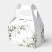Eucalyptus Goud Bloemen Groen Bruiloft Favor Box Bedankdoosjes (Voorkant Zijde)