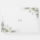 Eucalyptus Goud Bloemen Groen Bruiloft Gastenboek (Achterkant)