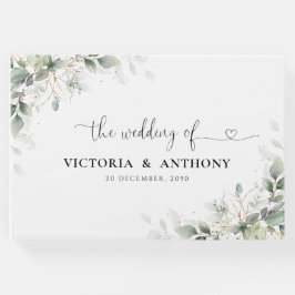 Eucalyptus Goud Bloemen Groen Bruiloft Gastenboek