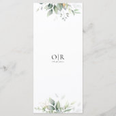 Eucalyptus Goud Bloemen Groen Bruiloft Menu (Achterkant)