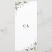 Eucalyptus Goud Bloemen Groen Bruiloft Menu (Achterkant)