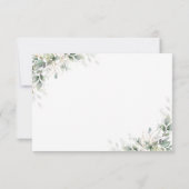 Eucalyptus Goud Bloemen Groen Bruiloft RSVP Kaart (Achterkant)