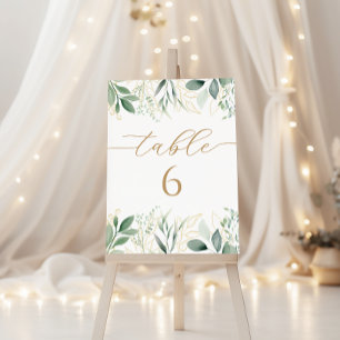 Eucalyptus Goud Botanische Baby Shower Tafelnummer