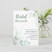 Eucalyptus Goud Bruidsbrunch Bruidsuitnodiging Kaart (Staand voorkant)
