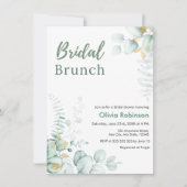 Eucalyptus Goud Bruidsbrunch Bruidsuitnodiging Kaart (Voorkant)