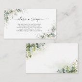 Eucalyptus Goud Bruiloft Feest Deel een recept kaa Informatiekaartje (Voorkant / Achterkant)