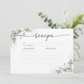 Eucalyptus Goud Bruiloft Feest Grote Recept Kaart (Staand voorkant)