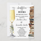 Eucalyptus Goud Bubbles & Boeken Koppels Bruiloft Kaart (Voorkant)