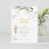 Eucalyptus Goud Calligraphy Bruidsdiner  Kaart (Staand voorkant)