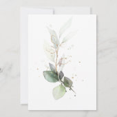 Eucalyptus Goud Calligraphy Bruidsdiner  Kaart (Achterkant)