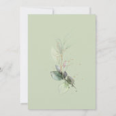 Eucalyptus Goud Calligraphy Bruidsdouche Uitnodigi Kaart (Achterkant)
