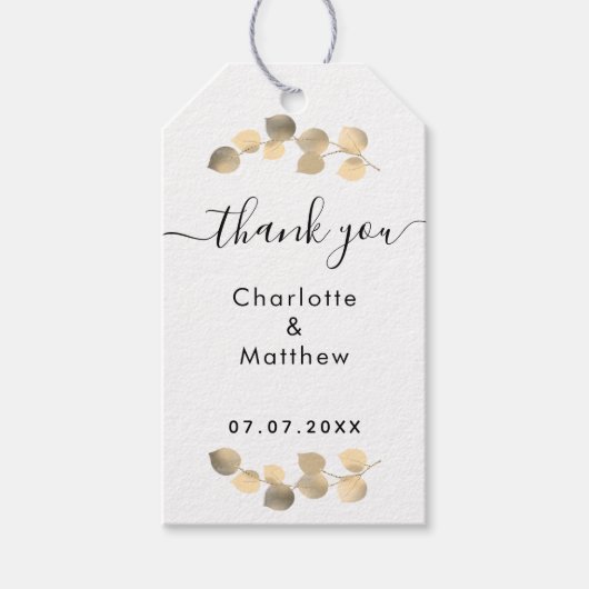 Eucalyptus goud dank je trouw  cadeaulabel (Voorkant)