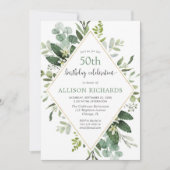 Eucalyptus goud elke leeftijd volwassen verjaardag kaart (Voorkant)