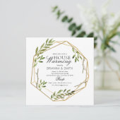 Eucalyptus Goud Foliage Housewarming Kaart (Staand voorkant)